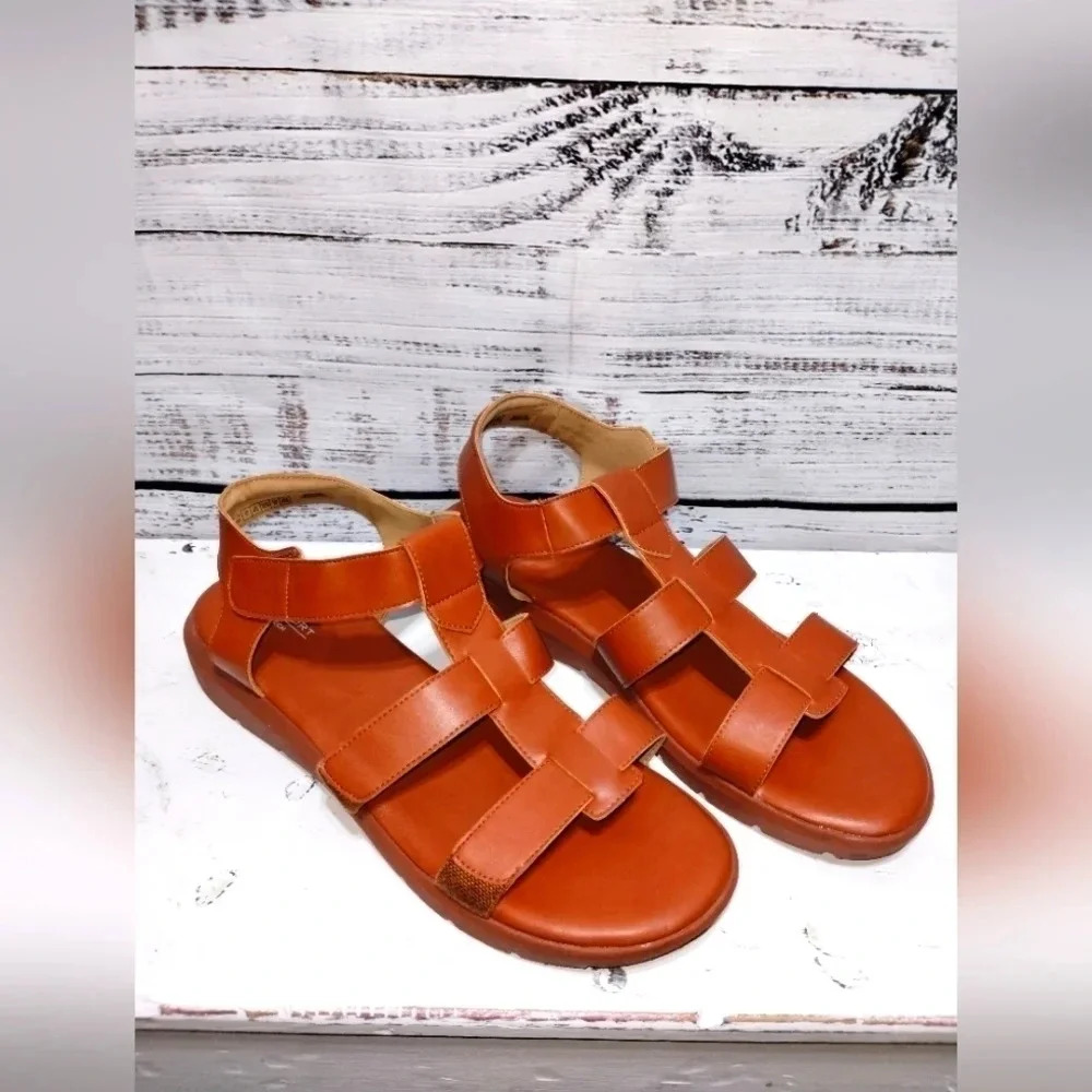 Rockport Women's Abbie Sandal‎ Picante Tan Brown size 11 Vacation T Strap